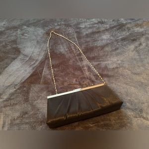 Black Sliver Chain Prom Clutch Purse